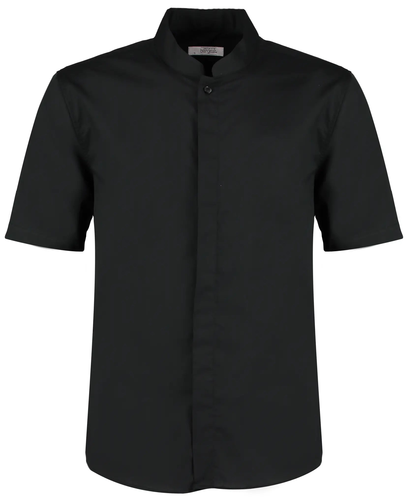 all-groups Men's Tailored Fit Mandarin Collar Shirt Short Sleeve