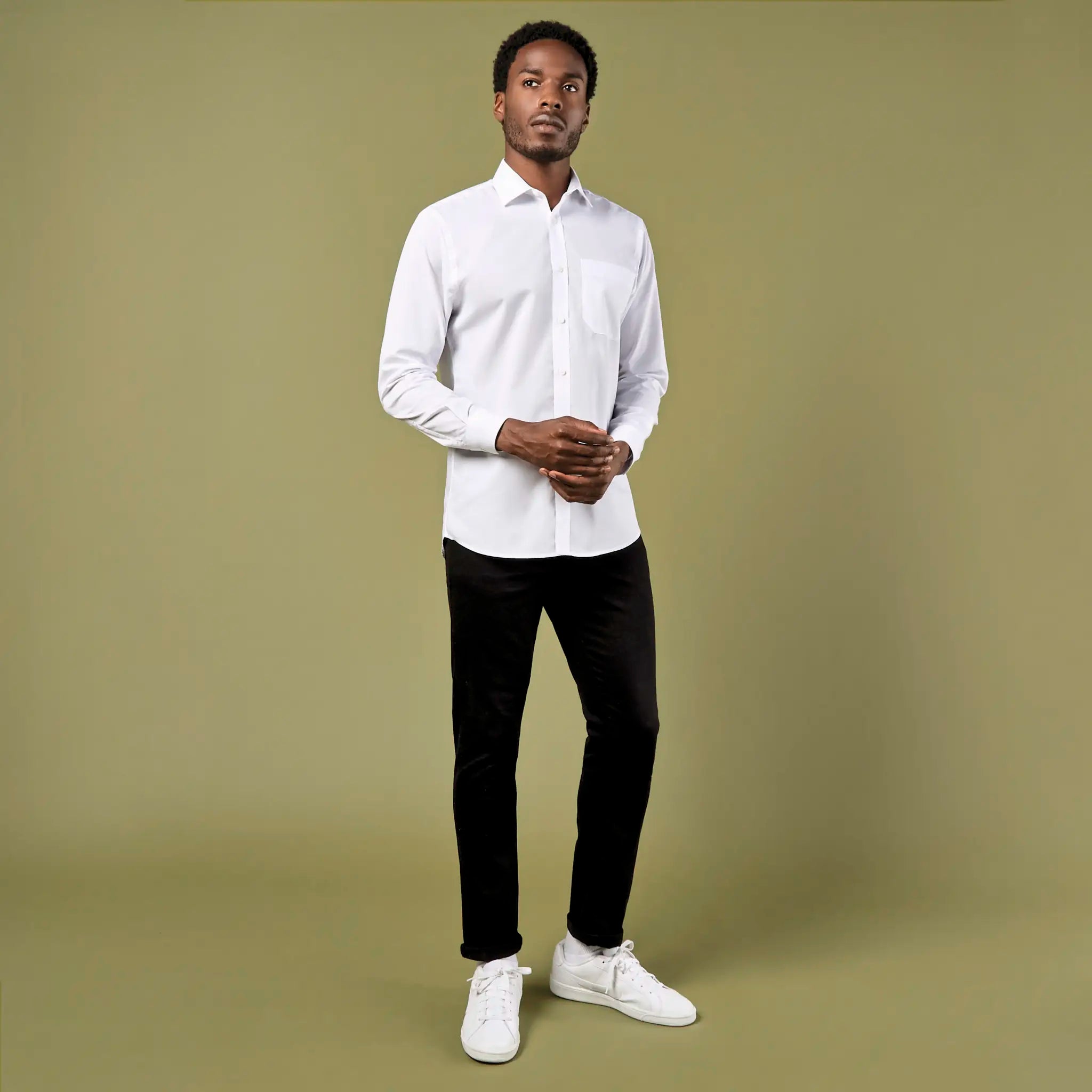 all-groups Men's Tailored Fit Poplin Shirt Long Sleeve