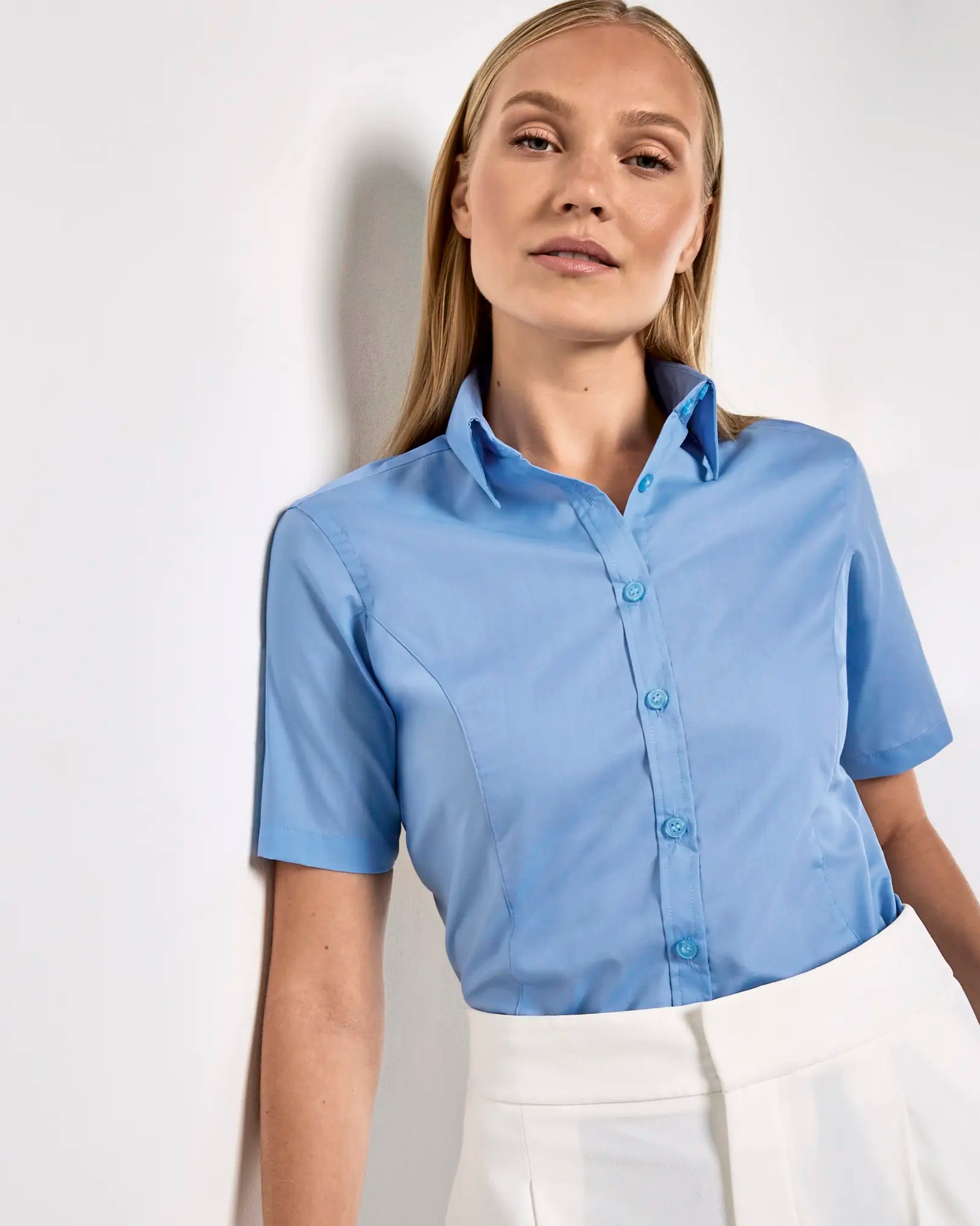 all-groups Women's Tailored Fit Business Shirt Short Sleeve