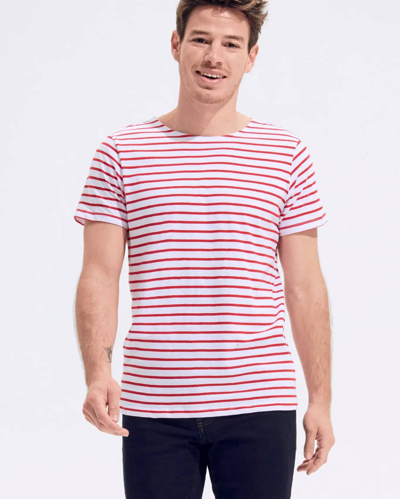 all-groups Men's Round Neck Striped T-Shirt Miles