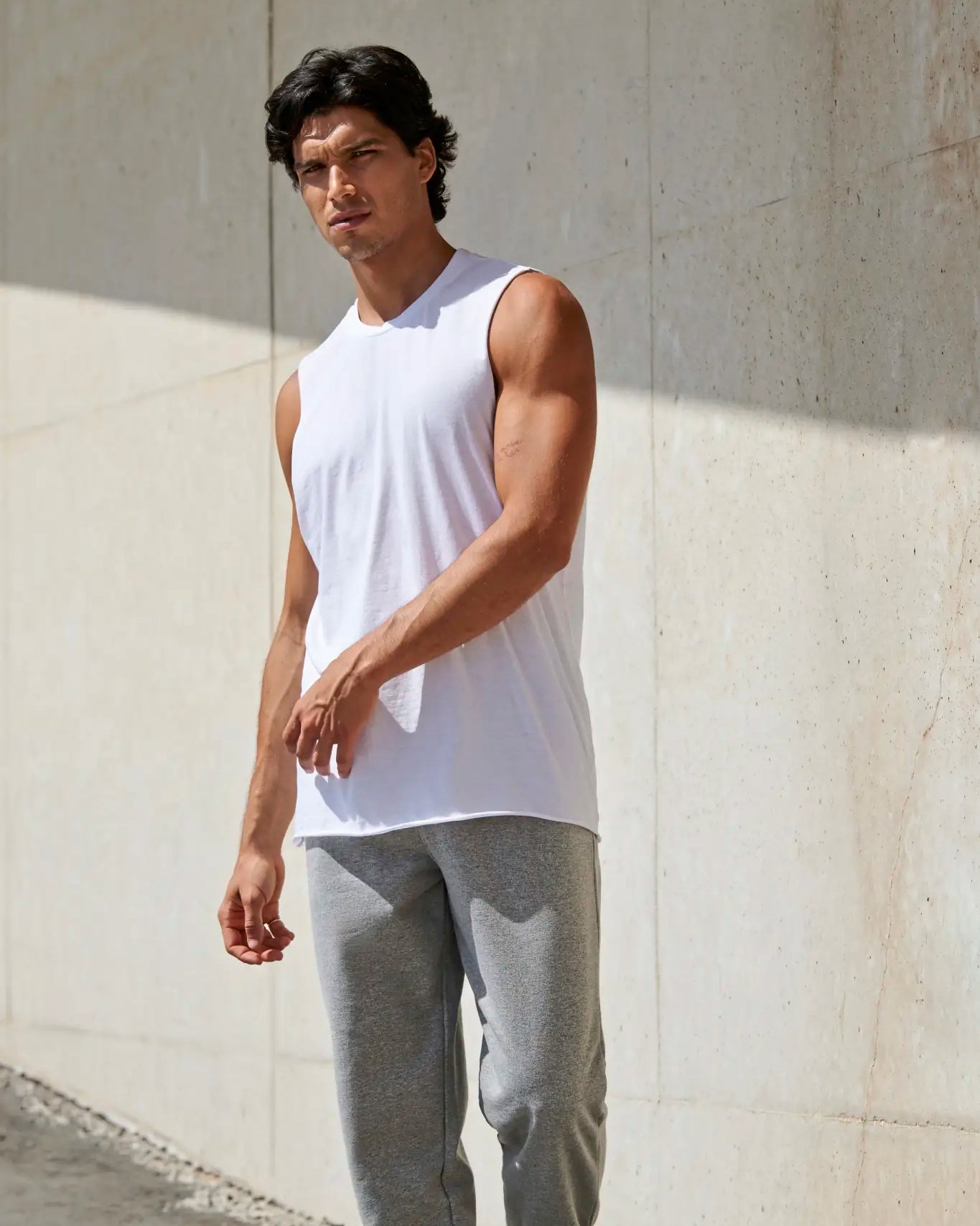all-groups Men's High Neck Slash Armhole Vest