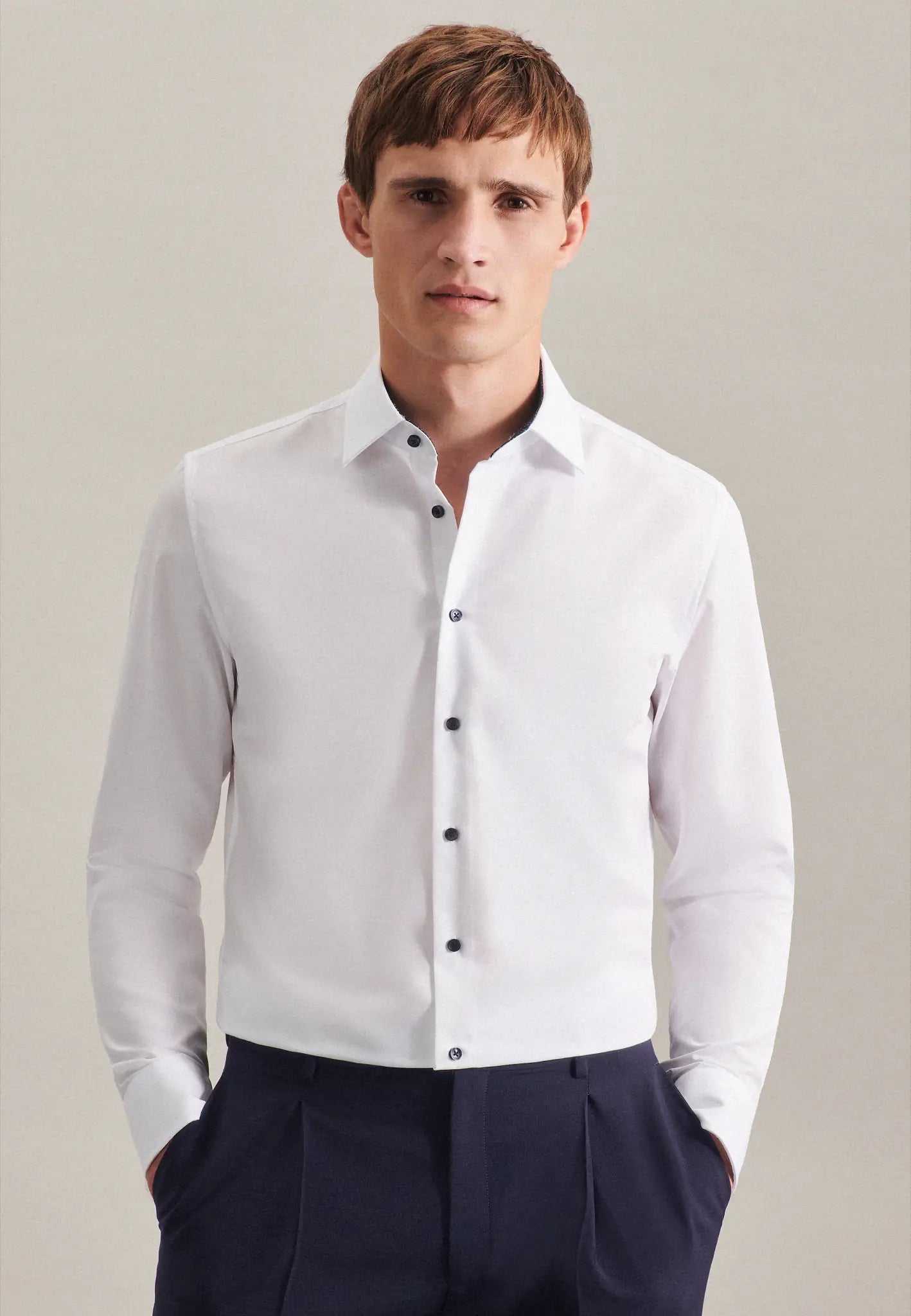 all-groups Men's Shirt Poplin Slim Fit Long Sleeve
