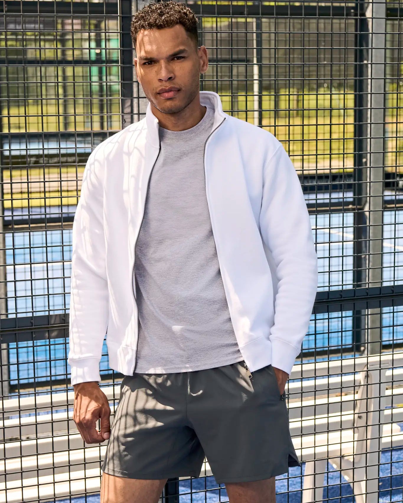 Men's Authentic Sweatshirt Jacket-model-photo