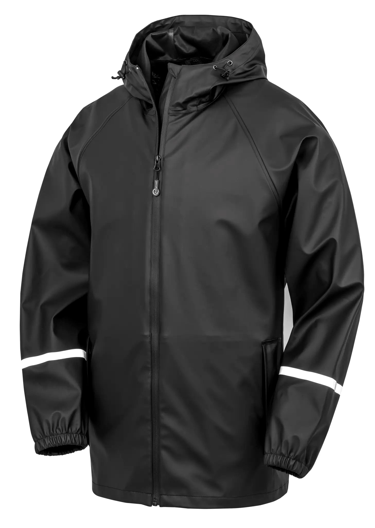 all-groups Men's Prism PU Waterproof Jacket with Reflective Bands Recycled Backing