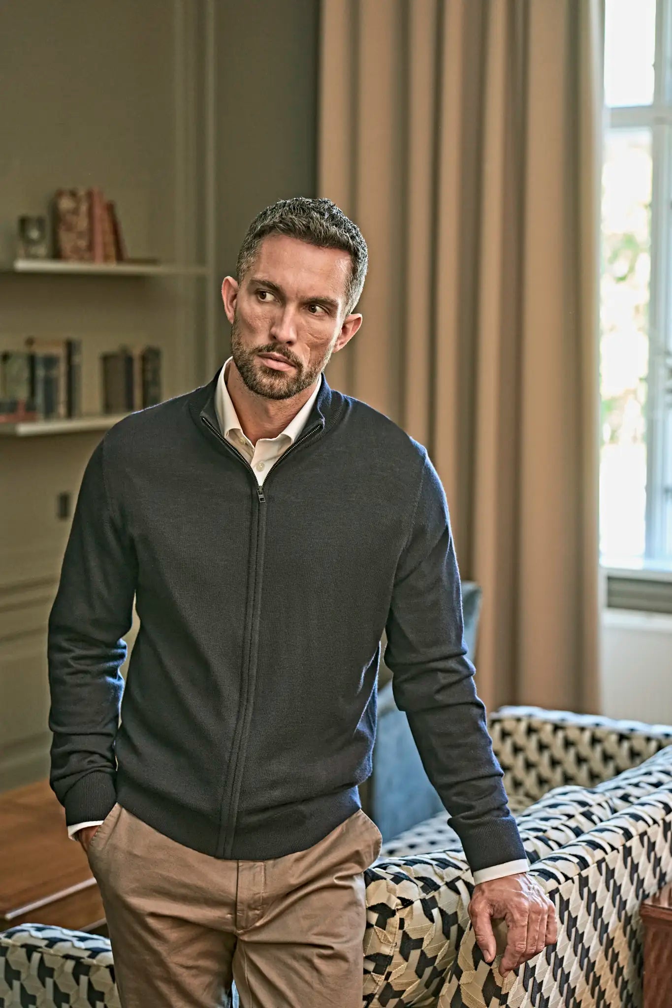 all-groups Men's Full Zip Knit