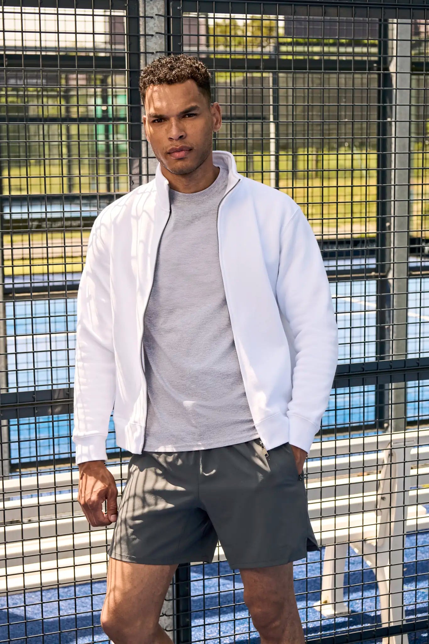 Men's Authentic Sweatshirt Jacket-model-photo